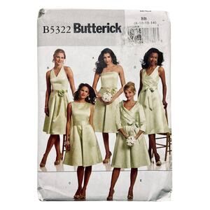 Butterick B5322 Sewing Pattern Misses' Dress & Sash Size 8-14 Uncut